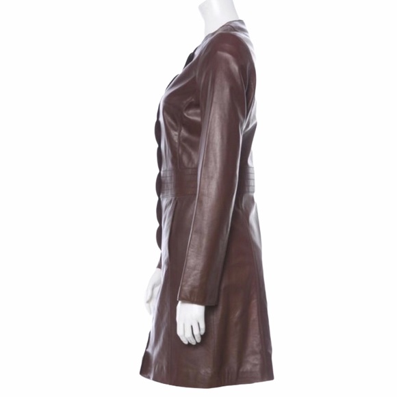 LAST DAY FINAL PRICE Tory Burch Cordelia Leather Jacket/Dress Brown 4 - Picture 3 of 14